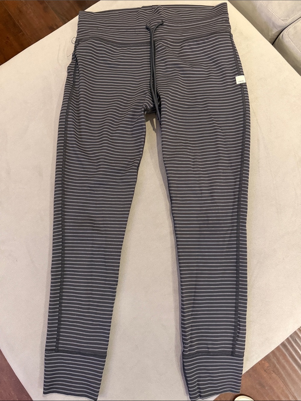 Womens Vuori Gray Striped Active Leggings